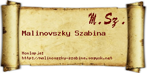 Malinovszky Szabina névjegykártya