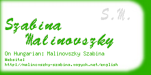 szabina malinovszky business card